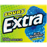Wrigley Extra Sour Blue Raspberry Sugar Free Gum (20g) : American