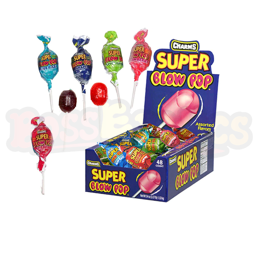 Charms Super Blow Pop Bubble Gum Filled Assorted Flavors (31.7g): American