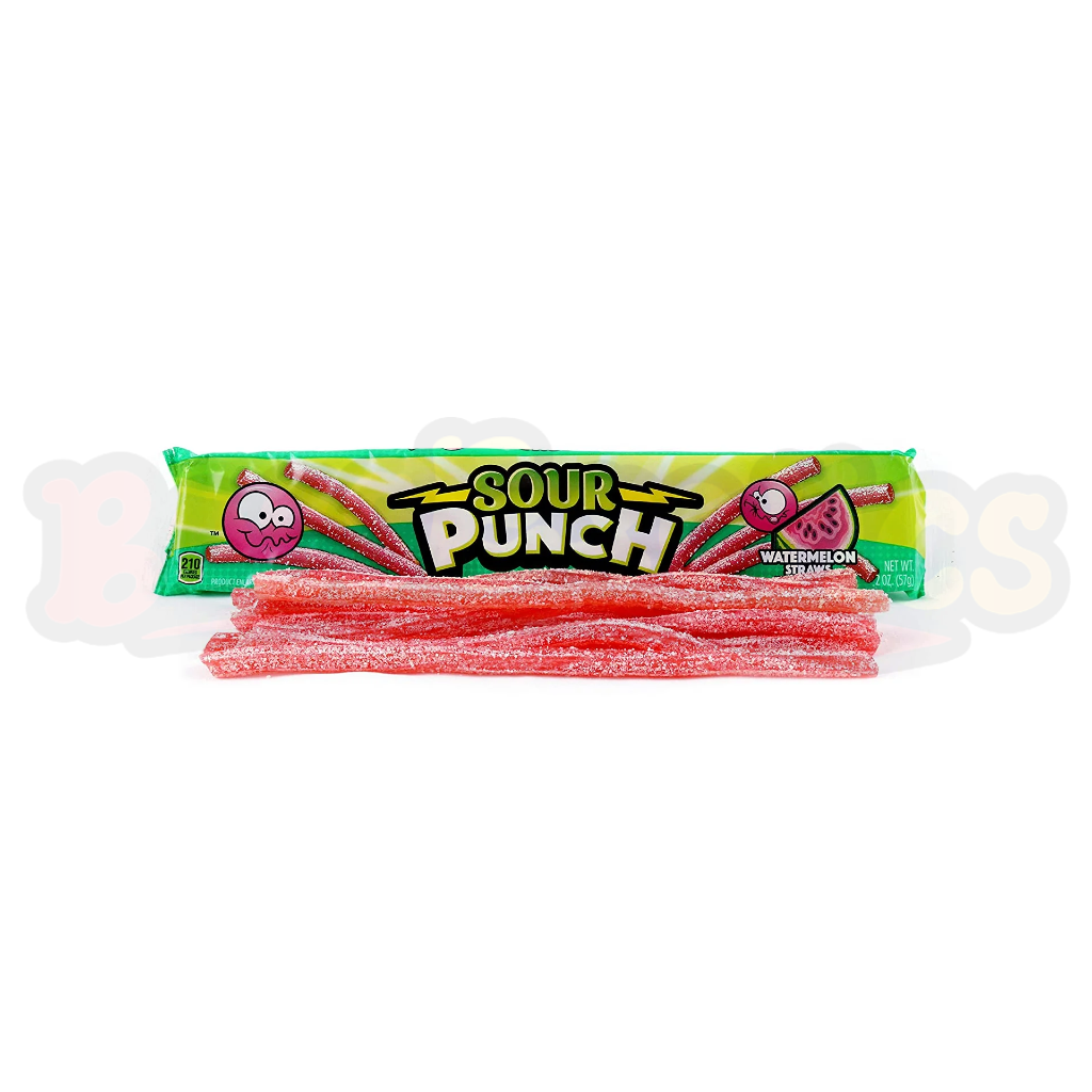 Sour Punch Straws Watermelon (57g): American