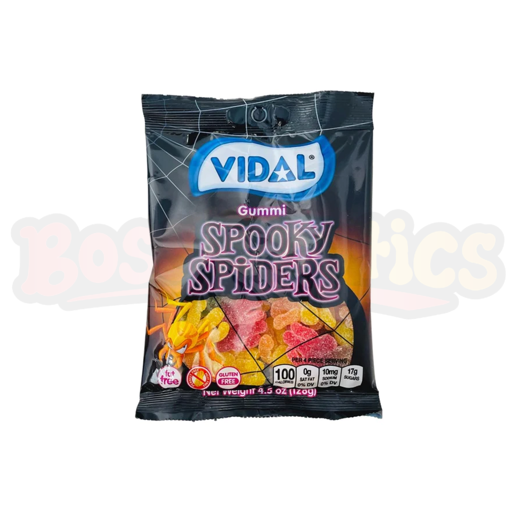 Vidal Gummi Spooky Spiders Peg Bag (128g): Spanish