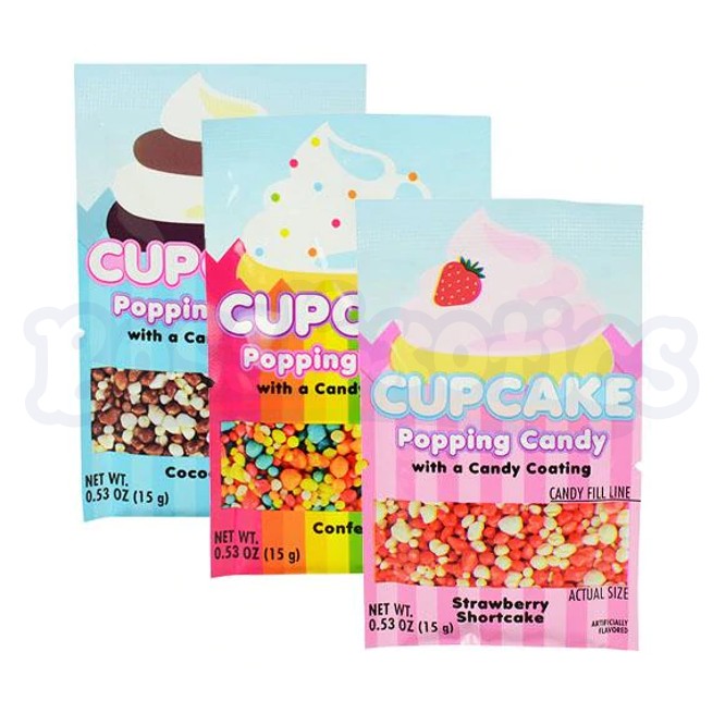 Cupcake Popping Candy (Cocoa Swirl, Confetti, Strawberry Shortcake) (15g): Chinese