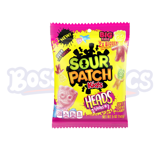 Sour Patch Kids Heads 2 Flavors in 1 (141g): American