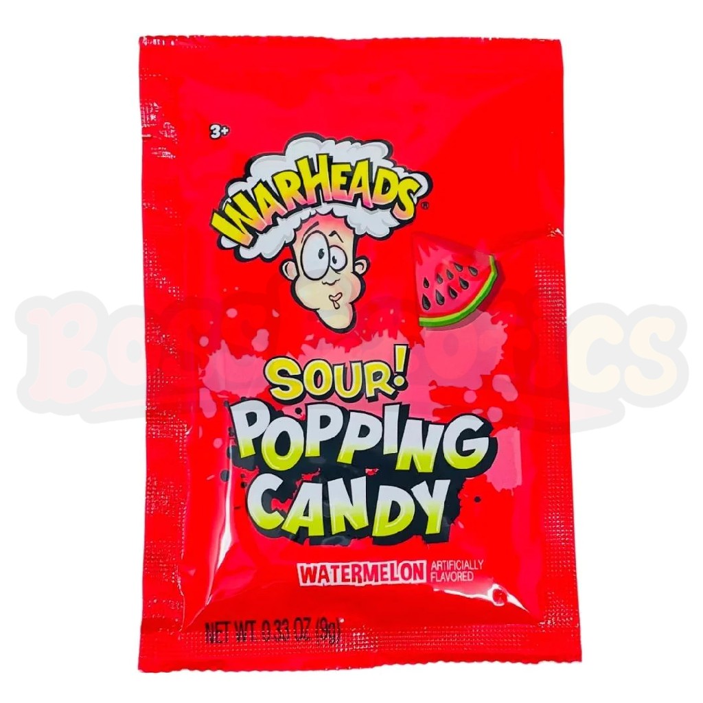 Warheads Popping Candy Sour Watermelon (9g): American